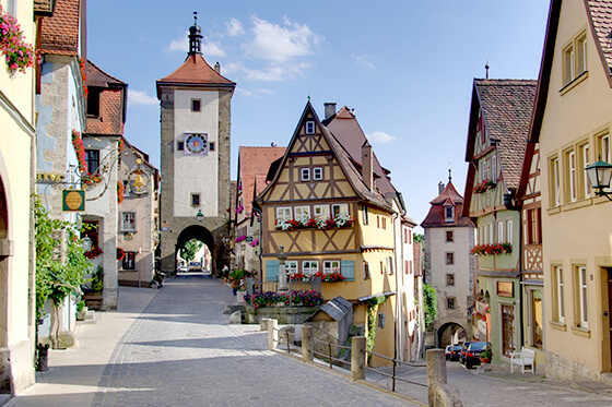 Sightseeing places in Rothenburg in Germany.